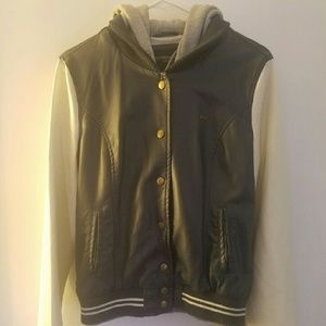 Obey Blue and White Varsity Jacket