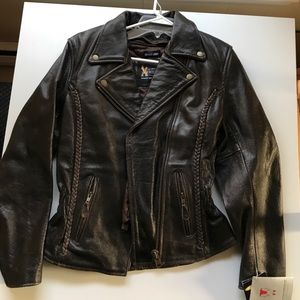 XElement genuine leather womens motorcycle jacket