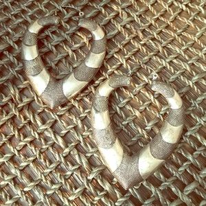 Silver door knocker earrings