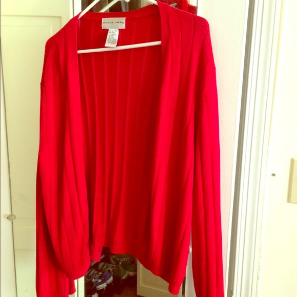 August Silk Red Silk Cardigan