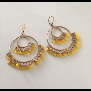 Statement yellow stone earrings