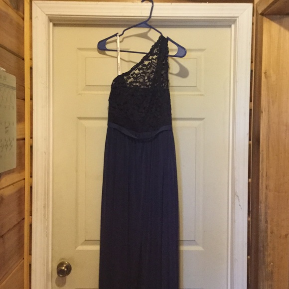Davids bridal one shoulder lace bridesmaids dress