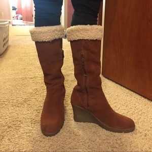Ugg suede wedge boots