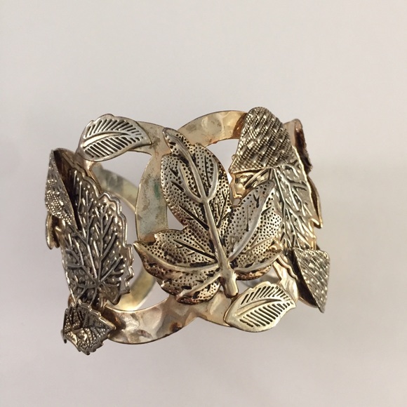 Statement Brass Leaf Cuff