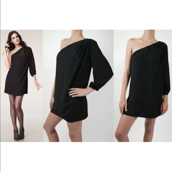 Elizabeth and James One Shoulder Black Dress LARGE