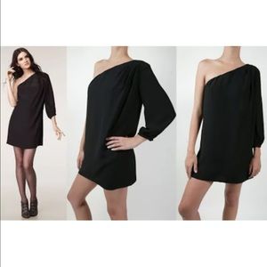 Elizabeth and James One Shoulder Black Dress LARGE