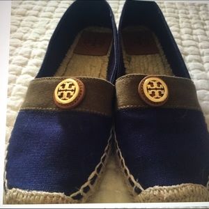 Tory Burch Navy Canvas Espadrilles