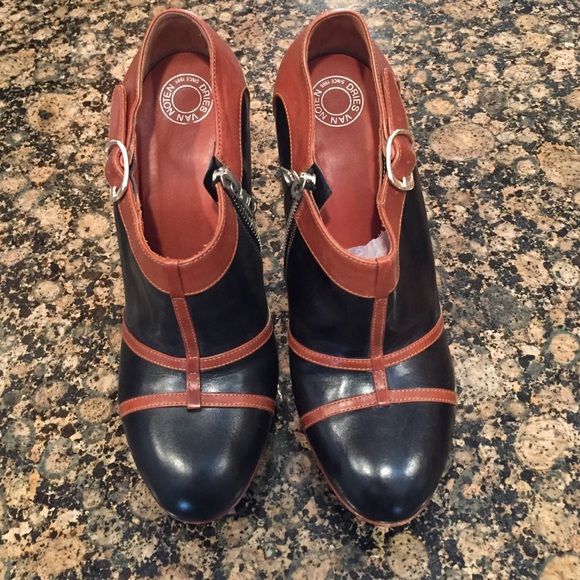 Black and Brown Dries Van Noten Booties