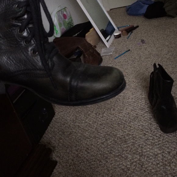 Steve Madden Black Combat Boots - Picture 4 of 4