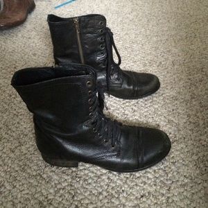 Steve Madden Black Combat Boots