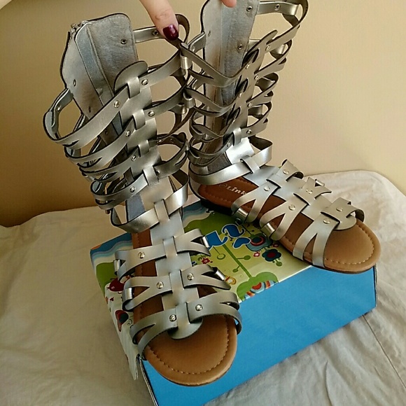 Girls Silver Sandals