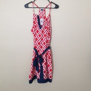 Mud Pie Game Day Racerback Dress Navy/Red