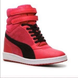 Puma pink sky wedge heels