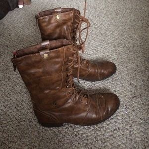 American Eagle Brown Fold Over Combat Boots