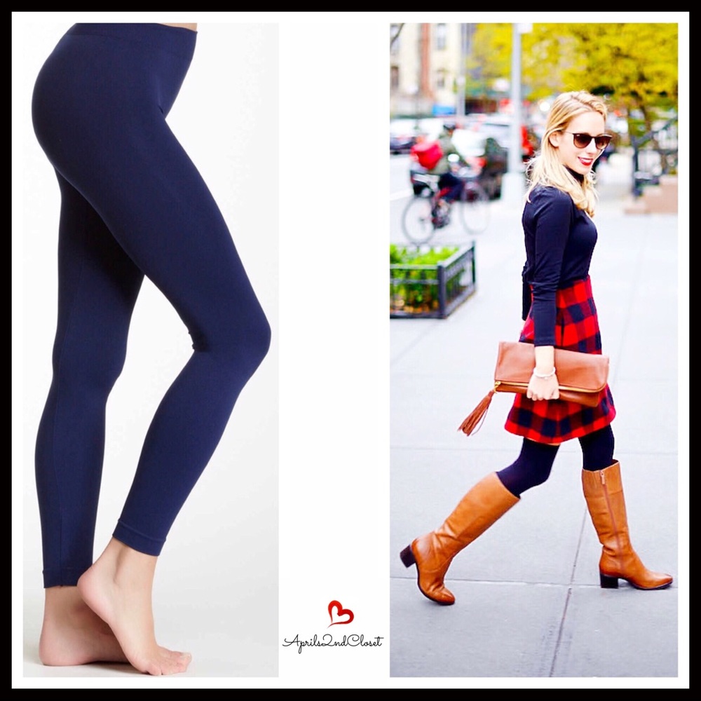 ❌SOLD❌SEAMLESS LEGGINGS Navy Blue - Picture 4 of 4
