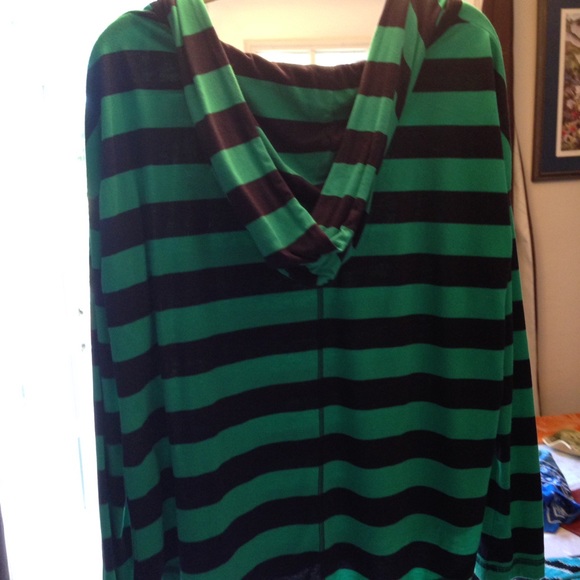 Nike Green and blue striped hoodie