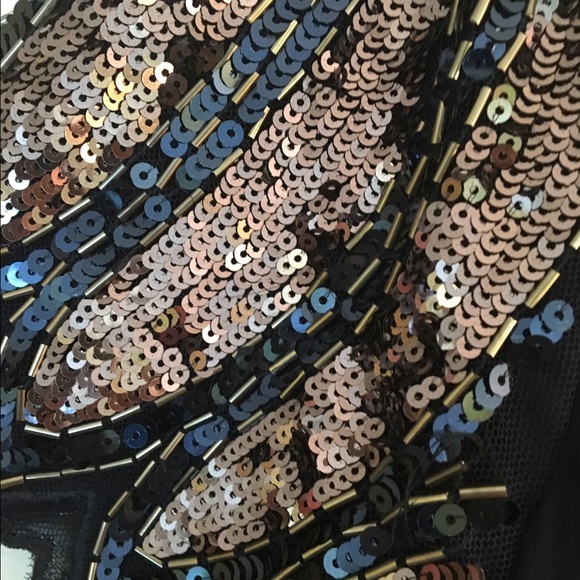 Ark & Co. navy sequin asymmetrical dress