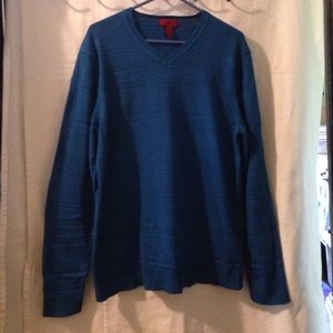 Men's size L Alfani slim fit textured blue sweater