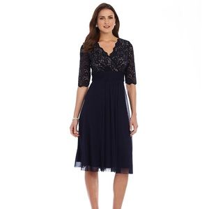 Navy lace-top dress