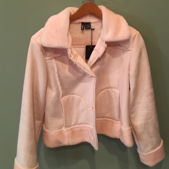 kenzie Jackets & Blazers - Kenzie faux shearling pink jacket