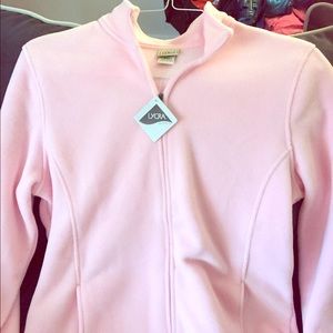 ll bean pink fleece zip up