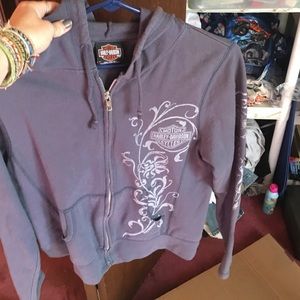 Grey and white Harley Davidson Jacket