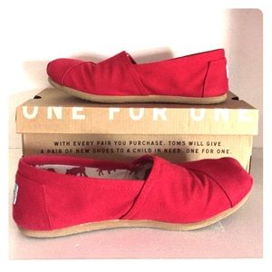 TOMS Classic Red Canvas Shoes
