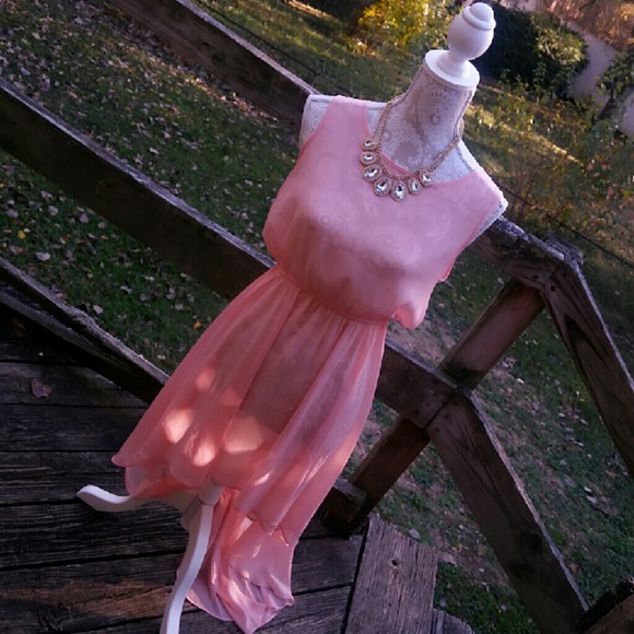 SEE THROUGH HIGH LOW DRESS