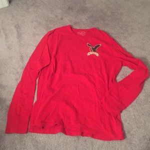 AE Men's long sleeve red tshirt