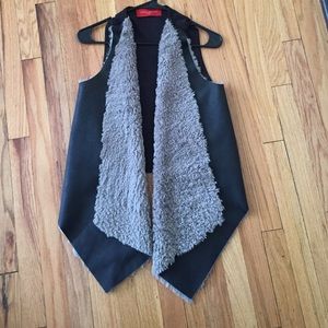 Akira pleather fake fur vest