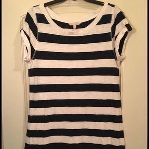 Size L Banana Republic navy blue & white dress