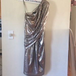 Tadashi Shoji one shoulder sequined dress