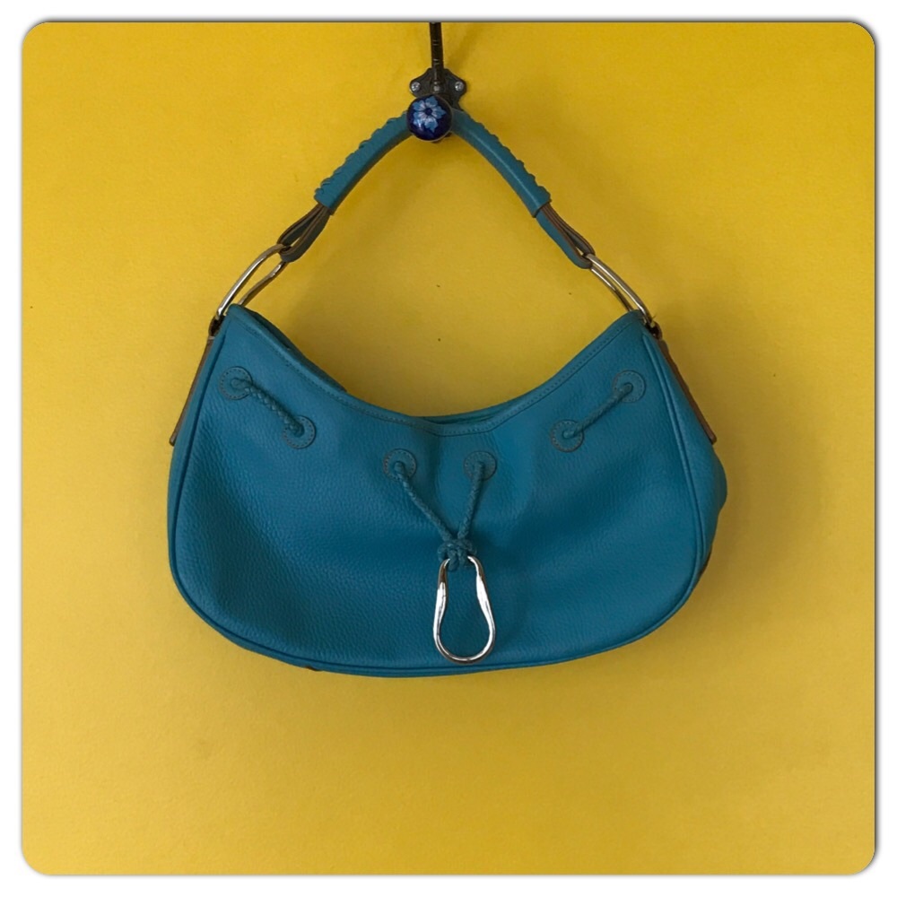 BCBG MaxAzria teal handbag with silver hardware
