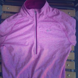 Nike dri fit pink zip long sleeve.