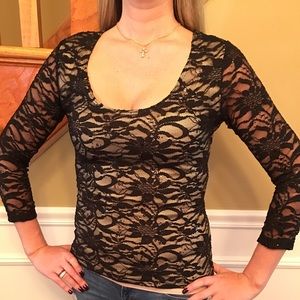SALE!! NWOT Black Lace Top