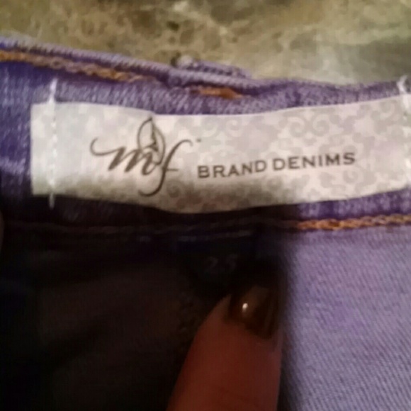 M2f purple denim distressed mini skirt NEW size 25 - Picture 2 of 3