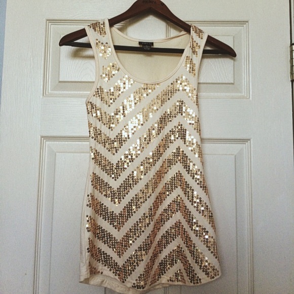 Gold Sequin Chevron Tank