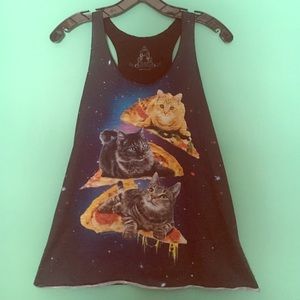 Pizza cat graphic tank