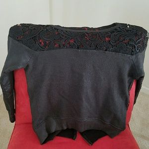 Extremely Fun & Sexy Pam & Gela Black Lace Sweater