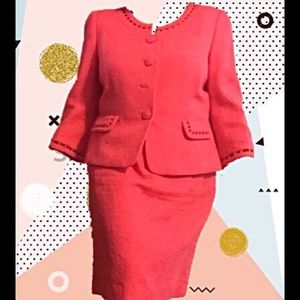 Pink Retro Style Skirt Suit by Tahari 12P