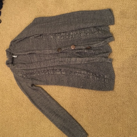 Grey Cable Knit Cardigan