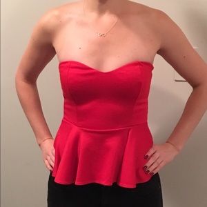 Red Peplum Top