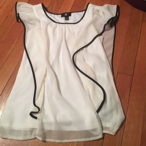 Shimmery Cream And Black Shirt