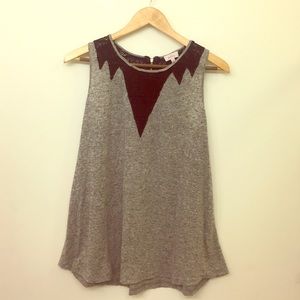 Gray/Black crochet tank top