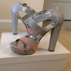 Strappy silver sparkle Aqua Aqmoxie