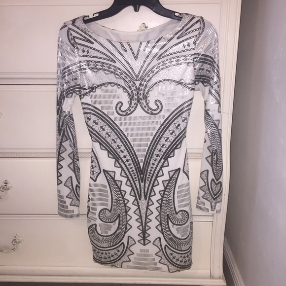 White metallic dress