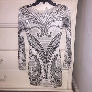 White metallic dress