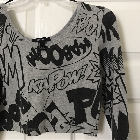 Forever 21 Tops - Graphic long sleeve crop