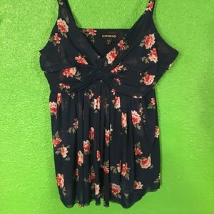Express Babydoll Cami navy floral