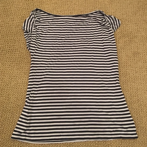 striped cap sleeve t shirt